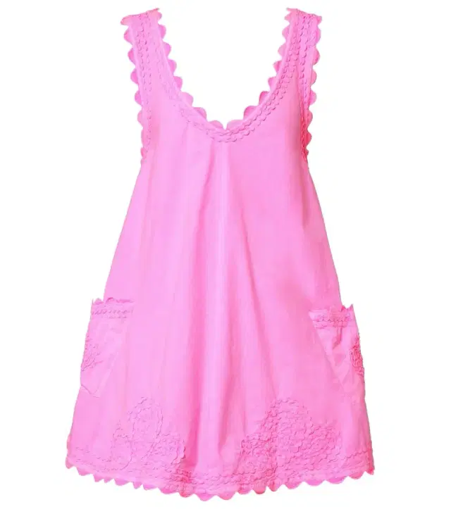 Juliet Dunn Embroidered cotton poplin minidress
