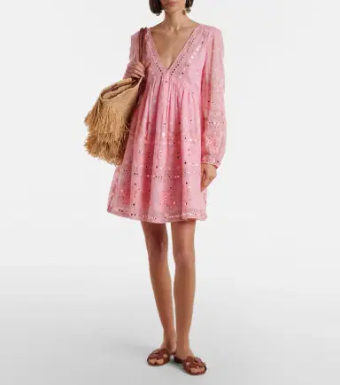 Juliet Dunn Embellished cotton minidress | Thumbnail 3