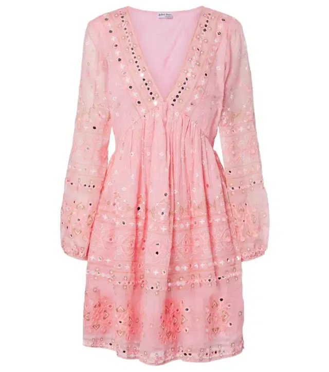 Embellished cotton minidress