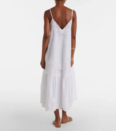 Juliet Dunn Broderie anglaise cotton midi dress | Thumbnail 4