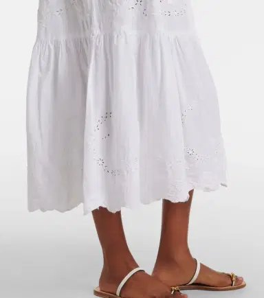 Juliet Dunn Broderie anglaise cotton midi dress | Thumbnail 5