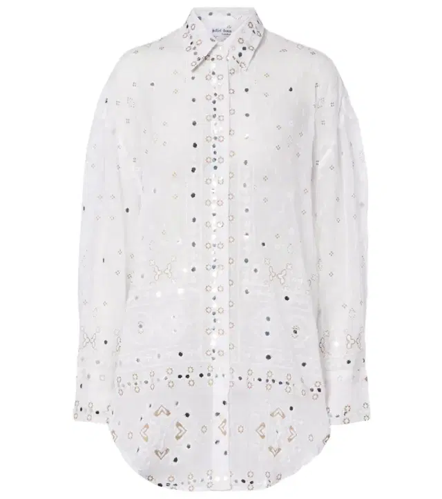 Juliet Dunn Embellished cotton shirt