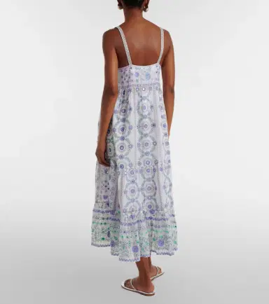 Juliet Dunn Embellished floral cotton midi dress | Thumbnail 5