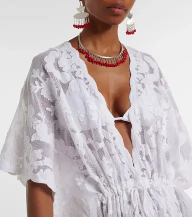 Juliet Dunn Embroidered sheer cotton kaftan | Thumbnail 2