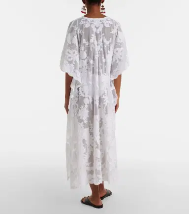 Juliet Dunn Embroidered sheer cotton kaftan | Thumbnail 4