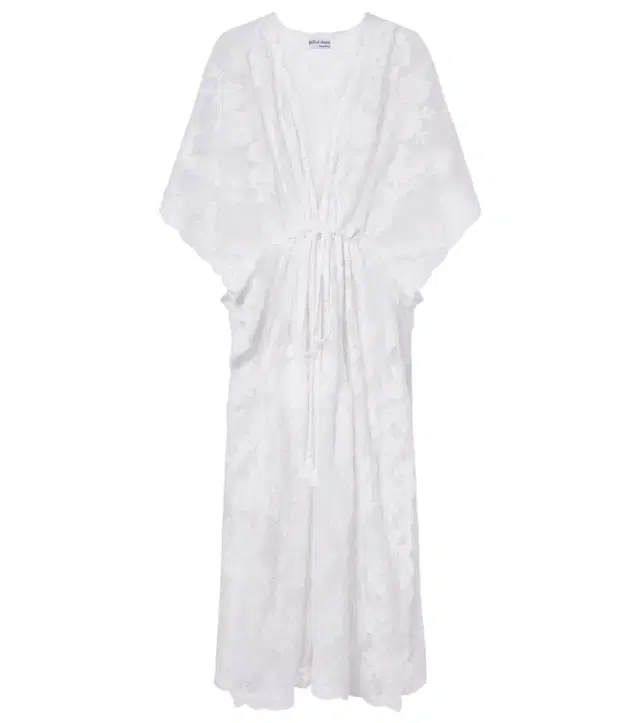 Juliet Dunn Embroidered sheer cotton kaftan