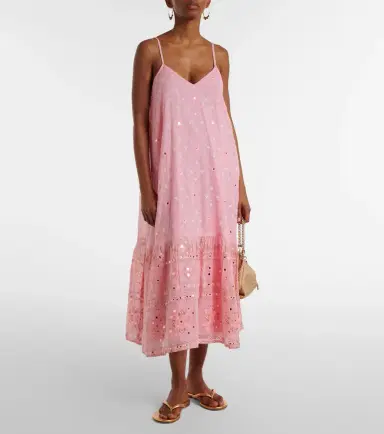 Juliet Dunn Embellished cotton midi dress | Thumbnail 5