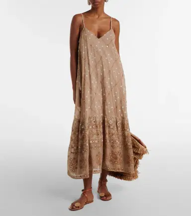 Juliet Dunn Embellished cotton midi dress | Thumbnail 2