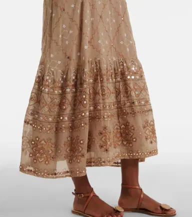 Juliet Dunn Embellished cotton midi dress | Thumbnail 4