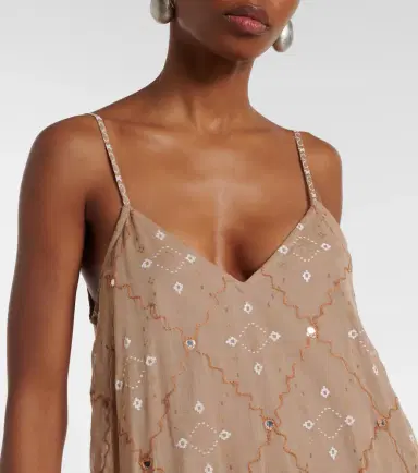Juliet Dunn Embellished cotton midi dress | Thumbnail 5