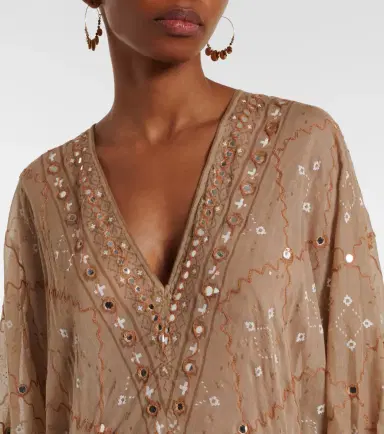 Juliet Dunn Embellished cotton maxi dress | Thumbnail 3