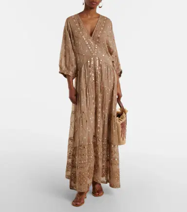 Juliet Dunn Embellished cotton maxi dress | Thumbnail 6