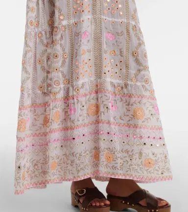 Juliet Dunn Embellished floral cotton maxi dress | Thumbnail 2