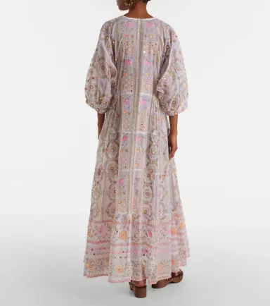 Juliet Dunn Embellished floral cotton maxi dress | Thumbnail 5