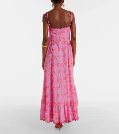 Juliet Dunn Asymmetric floral cotton midi dress | Thumbnail 3