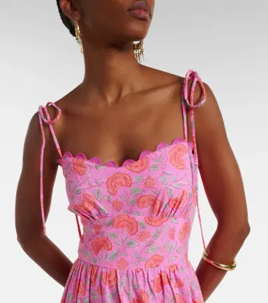 Juliet Dunn Asymmetric floral cotton midi dress | Thumbnail 4