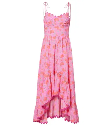 Juliet Dunn Asymmetric floral cotton midi dress | Thumbnail 1