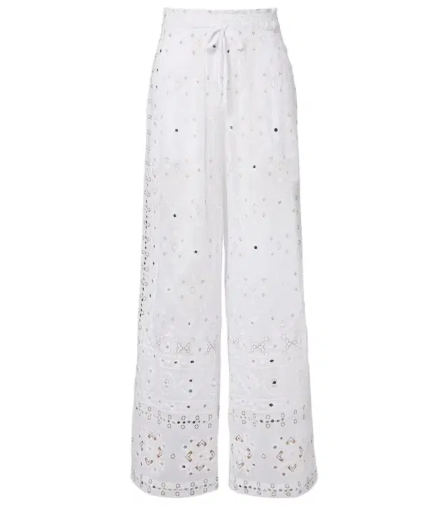 Juliet Dunn Embellished cotton wide-leg pants