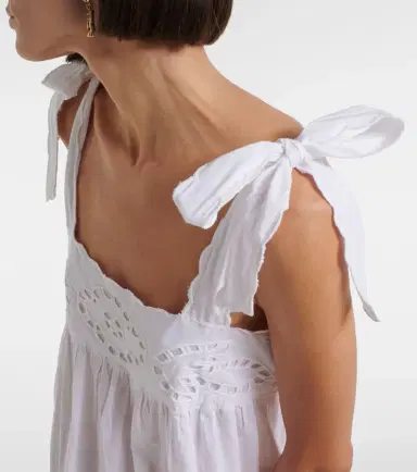 Juliet Dunn Broderie anglaise scalloped cotton minidress | Thumbnail 2