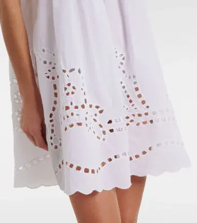 Juliet Dunn Broderie anglaise scalloped cotton minidress | Thumbnail 3