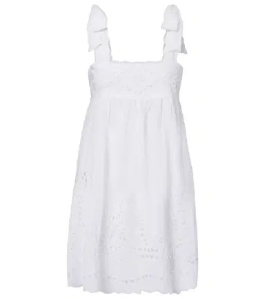 Juliet Dunn Broderie anglaise scalloped cotton minidress | Thumbnail 1