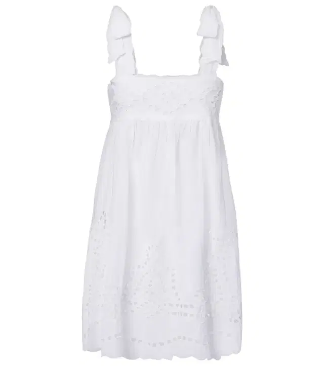 Broderie anglaise scalloped cotton minidress