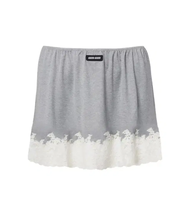 Miu Miu Lace-trimmed silk miniskirt