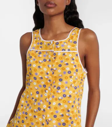 Miu Miu Floral cotton poplin midi dress | Thumbnail 3