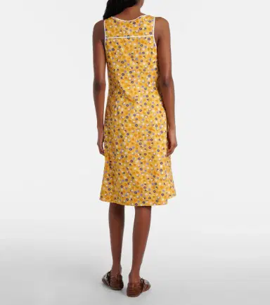 Miu Miu Floral cotton poplin midi dress | Thumbnail 6