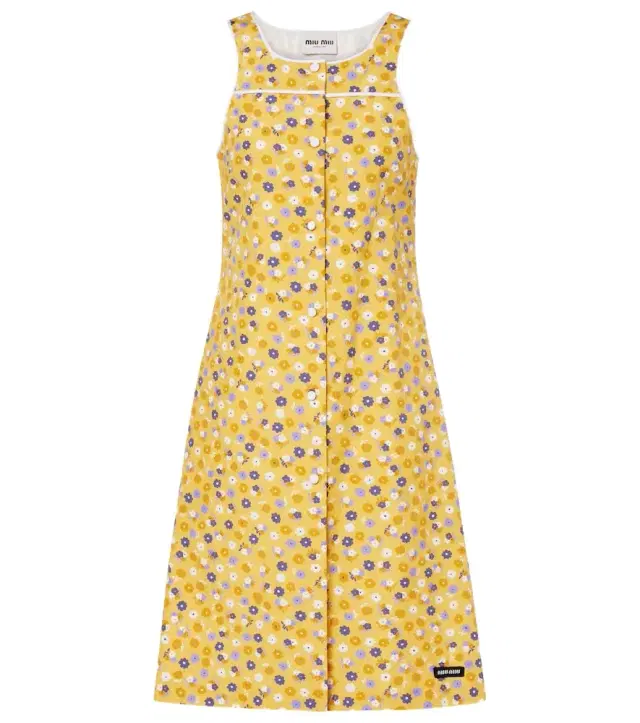 Miu Miu Floral cotton poplin midi dress