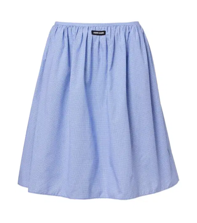 Gingham lace-trimmed cotton midi skirt