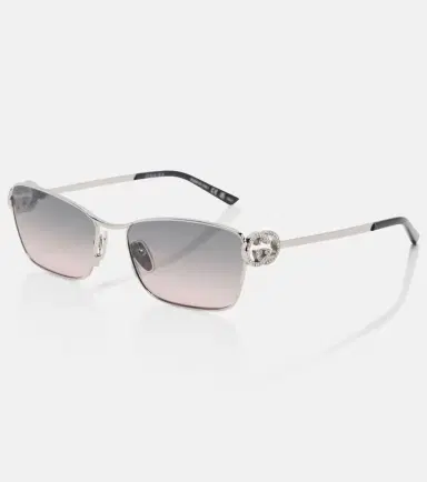 Gucci Interlocking G crystal-embellished rectangular sunglasses | Thumbnail 4