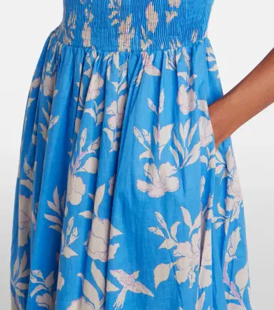 Poupette St Barth Suzanne shirred cotton muslin maxi dress | Thumbnail 3