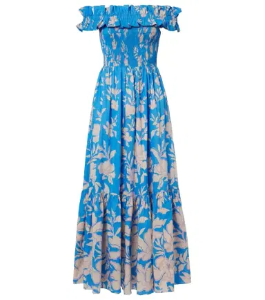 Poupette St Barth Suzanne shirred cotton muslin maxi dress | Thumbnail 1