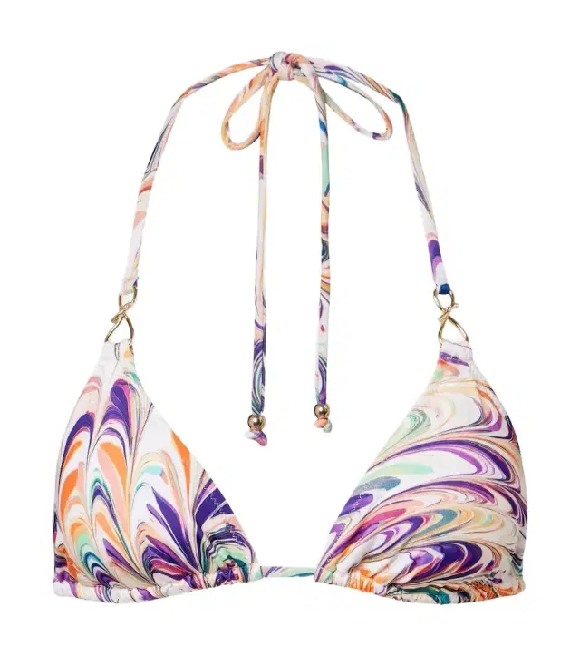 Leoni printed triangle bikini top