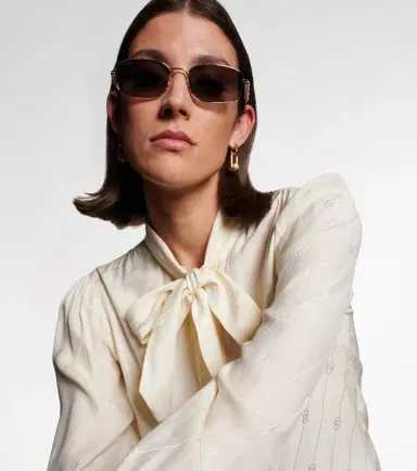 Gucci Bamboo crystal-embellished rectangular sunglasses | Thumbnail 3 Gucci Bamboo crystal-embellished rectangular sunglasses | Thumbnail 3