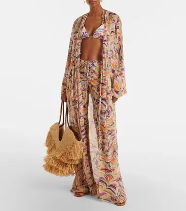 Alexandra Miro Chloe printed georgette kaftan | Thumbnail 4
