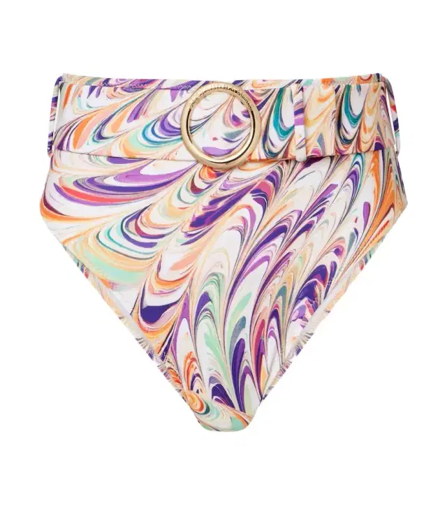 Iris belted printed bikini bottoms