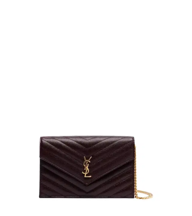 Cassandre embellished leather wallet on chain