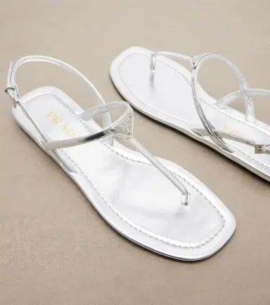 Prada Metallic leather sandals | Thumbnail 2 Prada Metallic leather sandals | Thumbnail 2