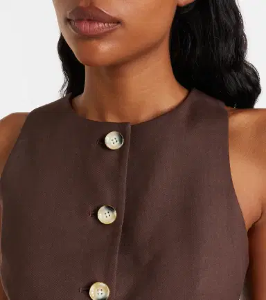 Veronica Beard Hartwell linen-blend twill vest | Thumbnail 3