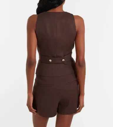 Veronica Beard Hartwell linen-blend twill vest | Thumbnail 4