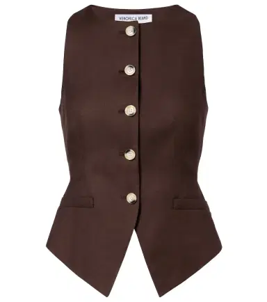 Veronica Beard Hartwell linen-blend twill vest | Thumbnail 1