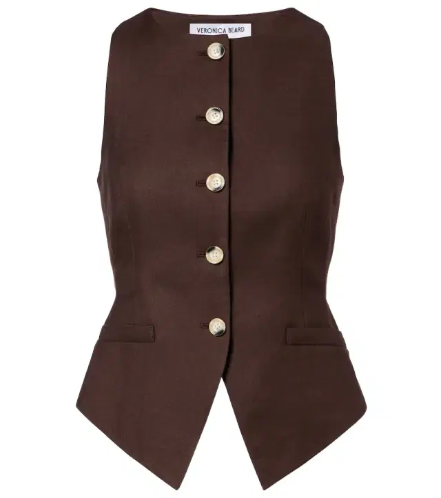 Veronica Beard Hartwell linen-blend twill vest