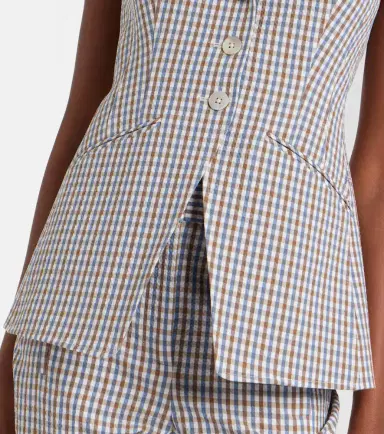 Veronica Beard Gingham cotton seersucker vest | Thumbnail 2 Veronica Beard Gingham cotton seersucker vest | Thumbnail 2