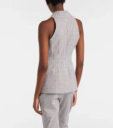 Veronica Beard Gingham cotton seersucker vest | Thumbnail 5 Veronica Beard Gingham cotton seersucker vest | Thumbnail 5
