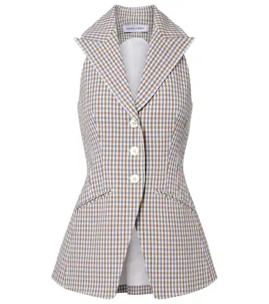 Veronica Beard Gingham cotton seersucker vest | Thumbnail 1 Veronica Beard Gingham cotton seersucker vest | Thumbnail 1