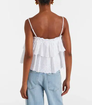 Veronica Beard Oseanna cotton poplin crop top | Thumbnail 4 Veronica Beard Oseanna cotton poplin crop top | Thumbnail 4