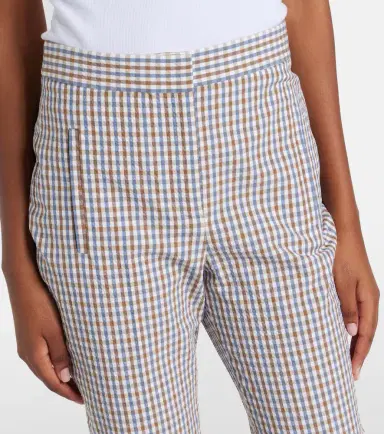 Veronica Beard Gingham cotton seersucker cropped slim pants | Thumbnail 3 Veronica Beard Gingham cotton seersucker cropped slim pants | Thumbnail 3