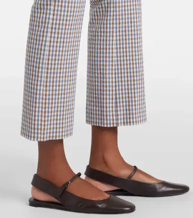 Veronica Beard Gingham cotton seersucker cropped slim pants | Thumbnail 4 Veronica Beard Gingham cotton seersucker cropped slim pants | Thumbnail 4